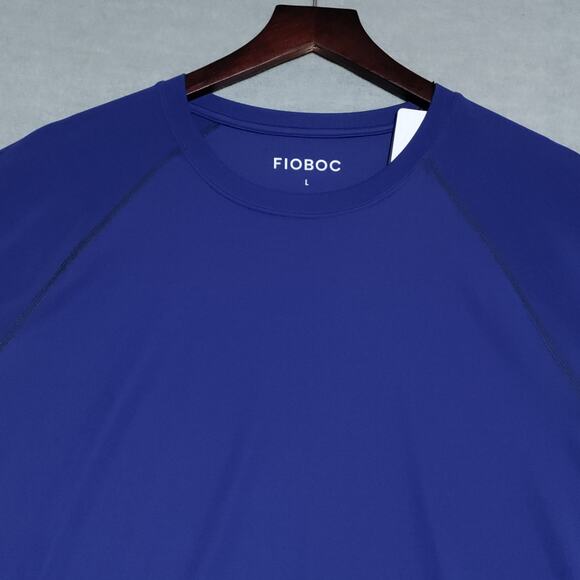 Fioboc Shirt Mens Large PerformancePro Active Crew Neck Long Sleeve Tee Blue NEW - Picture 7 of 16